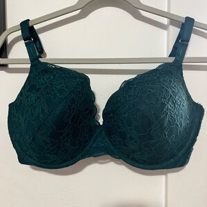 Elegant Lace Underwire Bra - Teal